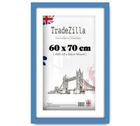 TradeZilla | Engineered Wood Finish (60 x 70 cm) with 60 x 50 cm White Mount Home & Office Frame | 24 Inch x 28 Inch Artwork, Picture, Decorative Display Frame [ Blue ]