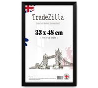 TradeZilla - Epic Collection (33 x 48 CM) Poster Frame | MDF Wood- Frame with Slimline Molding, Perspex Cover, and Hanging Hardware for Horizontal or Vertical Wall Display- [ Matt Black ]