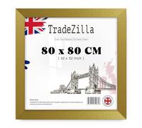 TradeZilla | Eton Wood Picture Frame (80 x 80 CM) Wall Décor & Art Display MDF Frame, Hanging Hooks for Easy Mounting, Ideal for Home & Office Interiors [ Gold ]