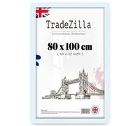 TradeZilla | Extra Large White Picture Frames (80 x 100 CM) - 40 x 32 Inch Wood Finish, 800 x 1000 mm Frame, 40 x 32 Clear Perspex [ White ]