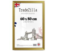 TradeZilla | Large 1' 12" x 2' 7" - 32 x 24 Eton Wood Poster Frames Ideal for Living Room, Wall Galleries (60 x 80 CM) [ Gold ]