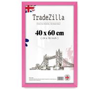 TradeZilla Large 40x60cm Poster Frame in Pink-Eton MDF Wood 16x24 inch- Portrait Landscape Formats with Shatter Resistant Perspex- Perfect For Gift Home & Office Wall Gallery Decor-(Pink)