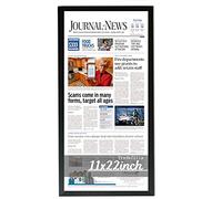 TradeZilla Large Poster Frames 11x22-inch Black Newspaper Frame| MDF wood with Perspex Face to Hold 27.94 x 55.88 cm |Assorted Media/Research Article Includes Installed Wall Hangers (Black)