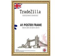 TradeZilla Large Vintage Style Ornate Size A1 Shabby Chic Gold -Handmade Picture/Photo/Poster Frame Wall Art Hanging Frame - Shabby Chic Wall Gallery Home Décor - A1 (59.4 cm x 84.1cm)