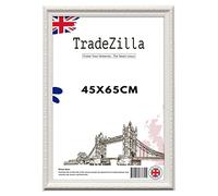 TradeZilla Large White Ornate Shabby Chic 45X65 CMPicture/Photo/Poster Vintage Antique frame for Art Prints, Vertically or Horizontally, Wall Mounting Hardware Included (White)