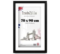 TradeZilla | MDF Luxury Picture Frame (90 x 70 cm) With A1-(33 x 23 Inch) White Mount Wall Display | 36 Inch x 28 Inch Certificate, Diploma, Art Print Frame for Home & Office [ Matt Black ]