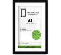TradeZilla | MDF Luxury Wall Frame A1 (59.40 x 84.10 cm) With A2 (594 x 419 mm) White Mount Engineered Wood | 33 Inch x 23 Inch Picture, Poster, Photo Frame for Home & Office [ Black ]