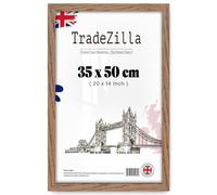 TradeZilla | MDF Poster Frame (35 x 50 CM) Eton Wood Finish Picture Frame for Home & Office, Stylish Wall Gallery Frame with Hanging Hooks for Easy Display [ Dark Oak ]
