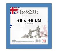 TradeZilla | Medium Blue Picture Frames (40 x 40 CM) - 16 x 16 Inch Wood Finish, 400 x 400 mm Frame, 16 x 16 Clear Perspex [ Blue ]