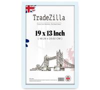 TradeZilla | Medium White Picture Frames (48.26 x 33.02 CM) - 19 x 13 Inch Wood Finish, 482.6 x 330.2 mm Frame, 19 x 13 Clear Perspex [ White ]