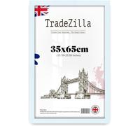 TradeZilla Modern 35x65cm Wooden Frame | Premium MDF with Perspex Cover | Vertical & Horizontal Display for Home, Office & Gallery Décor - (White)