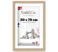 TradeZilla | Modern 500 x 700 mm Oak Photo Frame With 600 x 400 mm White Mount | Wall Decoration Photos Canvas Paintings Art Gallery (50 x 70 cm) [ Oak ]