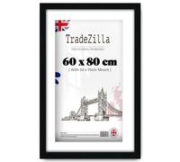 TradeZilla | Modern 600 x 800 mm Black Photo Frame With 700 x 500 mm White Mount | Wall Decoration Photos Canvas Paintings Art Gallery (60 x 80 cm) [ Black ]