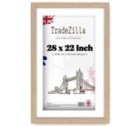 TradeZilla | Modern 711.2 x 558.8 mm Oak Photo Frame With 609.6 x 457.2 mm White Mount | Wall Decoration Photos Canvas Paintings Art Gallery (71.12 x 55.88 cm) [ Oak ]