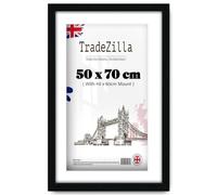 TradeZilla | Modern Black 28 x 20 Inch With (23.62 x 15.74 Inch) White Mount Poster Frame - 500 x 700 mm Engineered Wood | (50 x 70 cm) [ Black ]