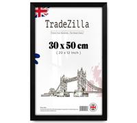 TradeZilla - Modern Flat Rectangle Shape Frame (30 x 50 CM) Poster Frames | 20 x 12 Inch Picture Frame |Walls with 30x15MM Moulding -Suitable For Gift- [ Matt Black ]