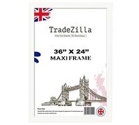 TradeZilla - Modern Large White Maxi Poster Frame 61 x 91.5 cm (36 x 24 Inch) Picture Frames| Solid MDF Wood| Perfect For Gifting |Wall Gallery Art |Home/Office Decor (White)