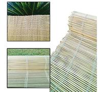 TradeZilla Natural Double Chain Thread Stitch Bamboo Fence 1 x 4M Screening Roll Extra Thick -Decorative Roll Up -Ideal for Garden Balcony Outdoor Wind and Sun Protection (1 x 4 M)