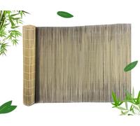 TradeZilla Natural Eco-Friendly Colorful Chain Thread Stitched Reed Bamboo Fence Screening| Fencing Privacy Panel Shield Garden |Wind/Sun Border Protection Outdoor (1x4M, Natural)