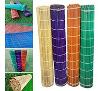 TradeZilla Natural Eco-Friendly Colorful Chain Thread Stitched Reed Bamboo Fence Screening| Fencing Privacy Panel Shield Garden |Wind/Sun Border Protection Outdoor (1x6M, Natural)
