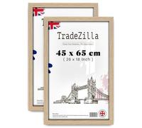 TradeZilla pack of 2 MDF Wood Picture Frame (45 x 65 CM) Wall Gallery Poster Frame for Art, Home Décor, Engineered Wood, Hanging Hooks for Easy Mounting [ Oak ]
