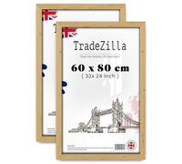 TradeZilla pack of 2 MDF Wood Poster Frame (60 x 80 CM) Picture Frame for Home & Office Art Gallery, Premium MDF Wood with Elegant Texture for Portrait & Landscape [ Pine ]