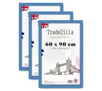 TradeZilla pack of 3 MDF Poster Frame (60 x 90 CM) Elegant Picture Frame for Home, Office & Art Gallery Wall, MDF Wood Finish, Hanging Hooks for Easy Installation [ Blue ]