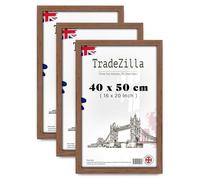 TradeZilla pack of 3 Medium (40 x 50 CM) Frame, 100% Engineered Wood Solid, 20 Inch x 16 Inch Picture Frame for Wall Mounting 400 x 500 mm [ Walnut ]