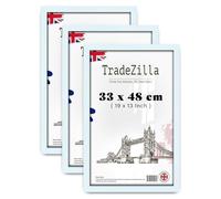 TradeZilla pack of 3 Modern 330 x 480 mm wood Finish, 19x13 Inch Minimalist Wall Decor, Ready to Frame, for Office & Study Room (33 x 48 CM) [ White ]
