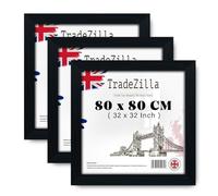 TradeZilla pack of 3 Modern Home & Office Décor (80 x 80 CM) 32 x 32 Inch Engineered Wood Black Frames, Ideal for Christmas & Birthdays 2' 7" x 2' 7" [ Black ]