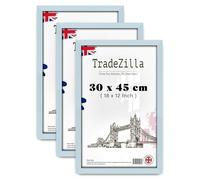 TradeZilla pack of 3 Standard Size 18 x 12 Inch Light Grey poster frame -300 x 450 mm Light Weight Mdf Wood - (30 x 45 CM) Sleek Design -|Perfect interior Décor [ Light Grey ]