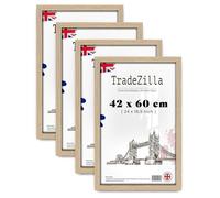 TradeZilla pack of 4 Classy Oak 42 cm x 60 cm MDF Poster Frame for Family Photos Rectangle Wall Decoration 16.5 Inch x 24 Inch - [ Oak ]