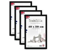 TradeZilla pack of 4 Eton Wood 400 x 500 mm Frames - Medium Black 16" x 20" Perfect for Home, Office, (40 x 50 CM) [ Black ]