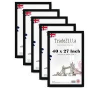 TradeZilla pack of 5 Wood Finish Picture Frame (101.60 x 68.58 CM) Wall Gallery Poster Frame, 1016 x 685.8 mm Premium MDF Frame, Ideal for Art, Certificates & Home Décor Display [ Black ]