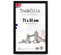 TradeZilla | Perfect for Home, Office, (71 x 51 CM) Picture Frame for Posters, Certificates, Solid Eton Wood, MDF Wall Mounted Frame with Hanging Hooks, Home Décor [ Matt Black ]
