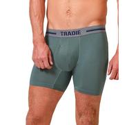 TRADIE Mens Viscose Derived from Bamboo No-Chafe Mid Length Boxer Brief, Khaki, M