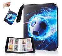 Trading Card Album, 50 Pages Scrapbook Football Cards, 400 Football Cards Capacity, Football Cards Collector Album for Various Cards in Standard Size Football Cards, Poker, Sports Cards