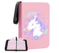 Trading Card Album for Cards 400, Scrapbook Cards, Football Cards Scrapbook with 18 Compartments, 50 Pages for Card Organiser, Card Binder Made of PU, for Sports Cards, MTG, TCG etc. (Pink)