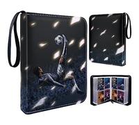 Trading Card Album for Football, Binder Card Holder, Binder with Sleeves, Football Card Holder Album, Trading Card Game Collection, Carrying Card Folder, 50 Page 400 Card Capacity, Black