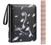 Trading Card Album for Football, Binder Card Holder, Fits 900 Cards with 100 Removable Sleeves, Carrying Case Binder Album, Book Folder Storage Organizer (Send 9 football cards Randomly)