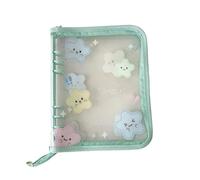 Trading Card Albums | A5 Clear Star Pattern Protector with 20 Replaceable Pages 4 Compartments Waterproof Non-Slip Binder for Students, Anime Collectors and
