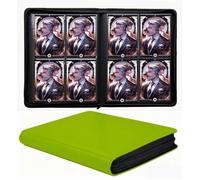 Trading Card Binder 4 Pocket, 240 Pockets Ringless PU Cover Card Collection Binder, Double Sided Card Binder Collector Album, Card Folder for MTG, TCG, Sports Cards, Game Card (Apple Green, 4Pockets)