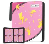 Trading Card Binder 4 Pocket，Card Binder 400 Pockets Card Book Holder Cards with 50 Removable Sleeves，3-Ring Zip Design MTG/TCG/Sport Collectible Trading Card Albums Gifts for Boys and Girls (Pink)