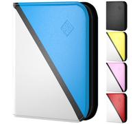 Trading Card Binder 4 Pocket - With 50 Pages + 400 Slot Capacity, Top Loading Sleeves, PU Leather Cover, Card Folder & Collector Album for Standard Size Trading Cards, TCG & Sports Cards - Blue