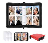 Trading Card Binder 400 Pockets - PU Leather Card Collection Folder Zip with Carry Strap, 4 Pocket Photocard Album Binder Top Loader Trading Card Folder for Games, Sports, TCG, MTG,Football Gifts
