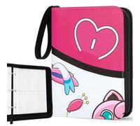 Trading Card Binder 440 Pockets, 4-Pocket Card Holder with 55 Sleeves Pink