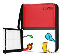 Trading Card Binder 440 Pockets, 4-Pocket Card Holder with 55 Sleeves Red