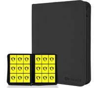 Trading Card Binder 9 Pocket, 360 Pockets Trading Card Holder Book, Premium PU Cover Zip Folder Binder, Side Loading Carrying Case Binder Album for TCG, MTG,Sports Cards, Game Cards (Black)