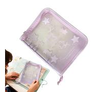 Trading Card Binder, A5 Clear Star Print Photo Protector, 20 Replaceable 4-Pocket Pages, Collectible Card Album Holder, for Adults Students Anime Lovers Fans Family Friends