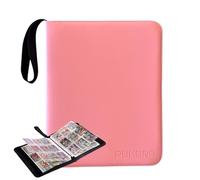 Trading Card Binder with Zipper - 900 Card Holder Album, 9-Pocket Sleeves, PU Leather Waterproof Case - Fits Pokémon, Yu-Gi-Oh!, MTG & Sports Cards - TCG Collector Organizer (Pink)